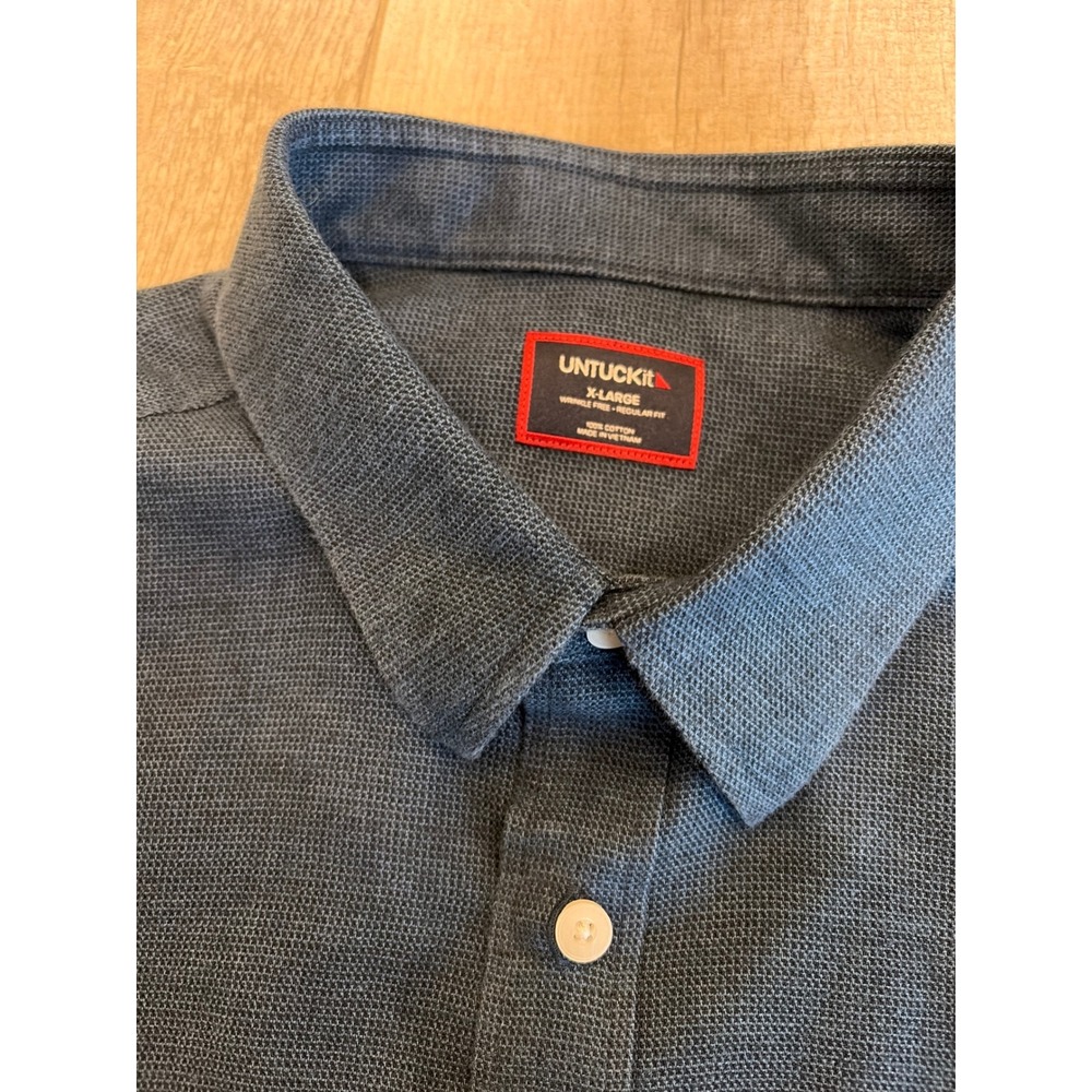UNTUCKit Veneto Teal Wrinkle Free Regular Fit Button Down Shirt XL 40250